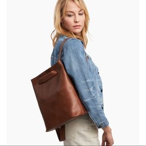 ABLE Nelita authentic leather convertible tote/back pack in “whiskey.”